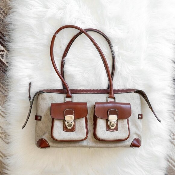 Dooney & Bourke Handbags - Dooney & Bourke Anniversary Signature Double Pocket Satchel Handbag